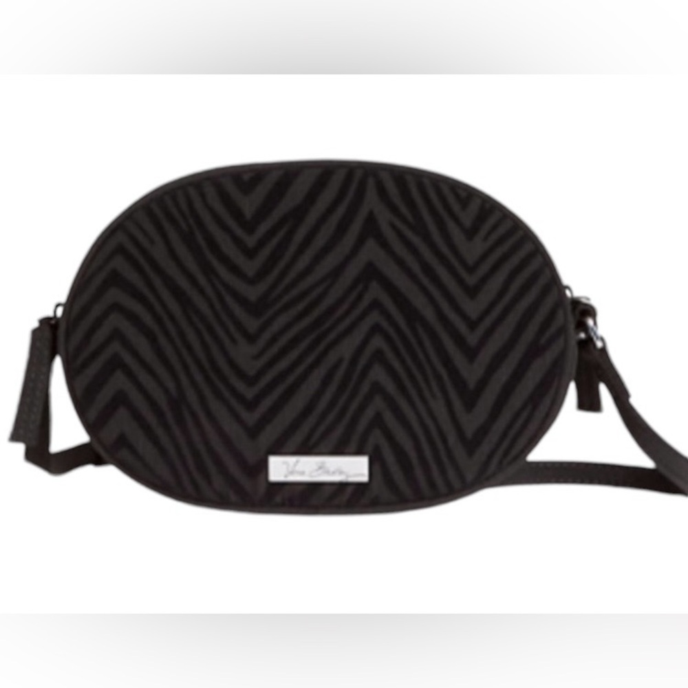 NWT VERA BRADLEY ZEBRA FLOCK CROSSBODY IN CLASSIC BLACK